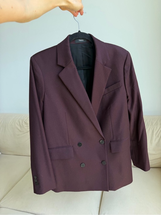 Theory Jackets & Blazers - Theory Double-Breasted Blazer in Plum
